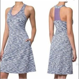 🇺🇸MPG Travel Dress racerback built in bra Purple Gray S Pockets